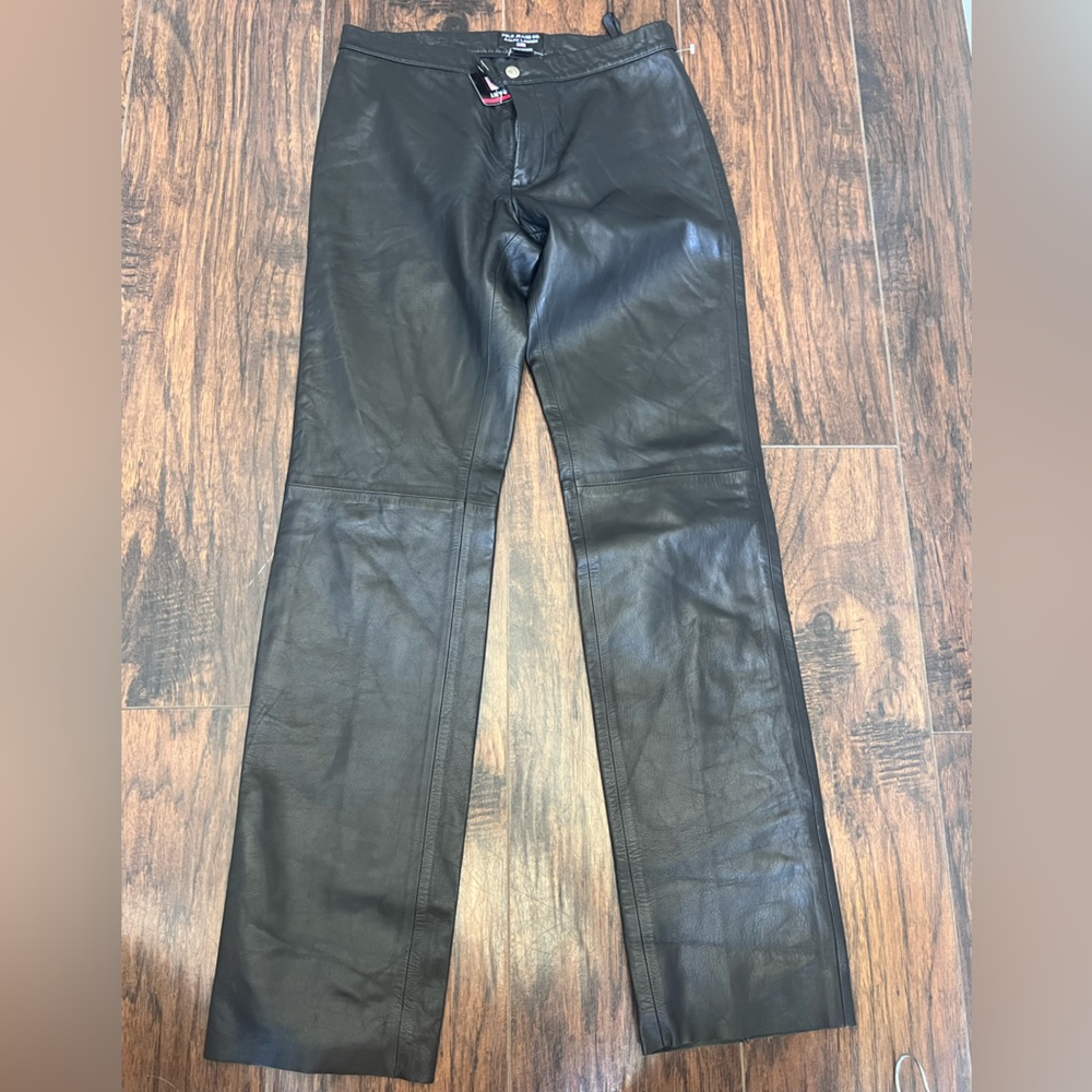 NWT Vintage Ralph Lauren Polo Leather Pants size 4 Y2K